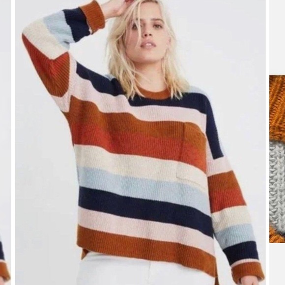 Madewell Thompson striped knit pullover sweater S - Picture 3 of 9